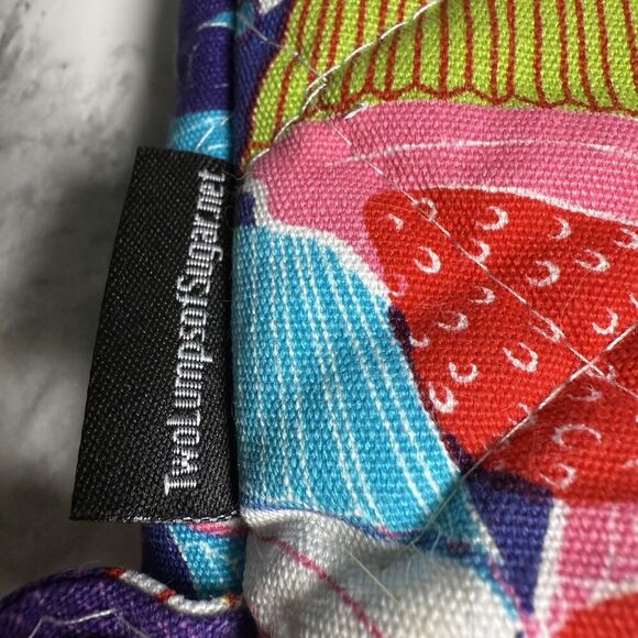 Two Lumps of Sugar Colorful Cupcake Theme Potholder Oven Mitt Set NWOT - Picture 4 of 5